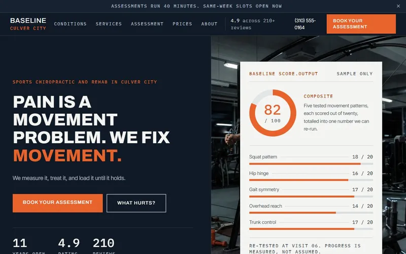 Baseline Spine & Sport website
