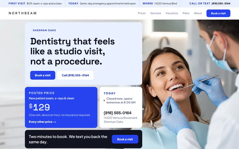 Northbeam Dental Studio website