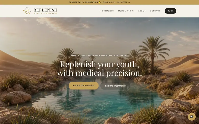 Replenish Health & Wellness website